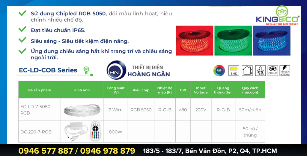 Đèn LED Dây RGB EC-LD-RGB Series KingEco