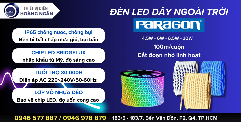 ĐÈN LED DÂY TRANG TRÍ PARAGON IP65 CHỐNG NƯỚC