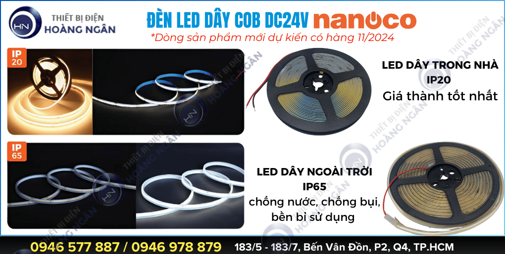 Đèn LED Dây Trang Trí COB Nanoco DC24V