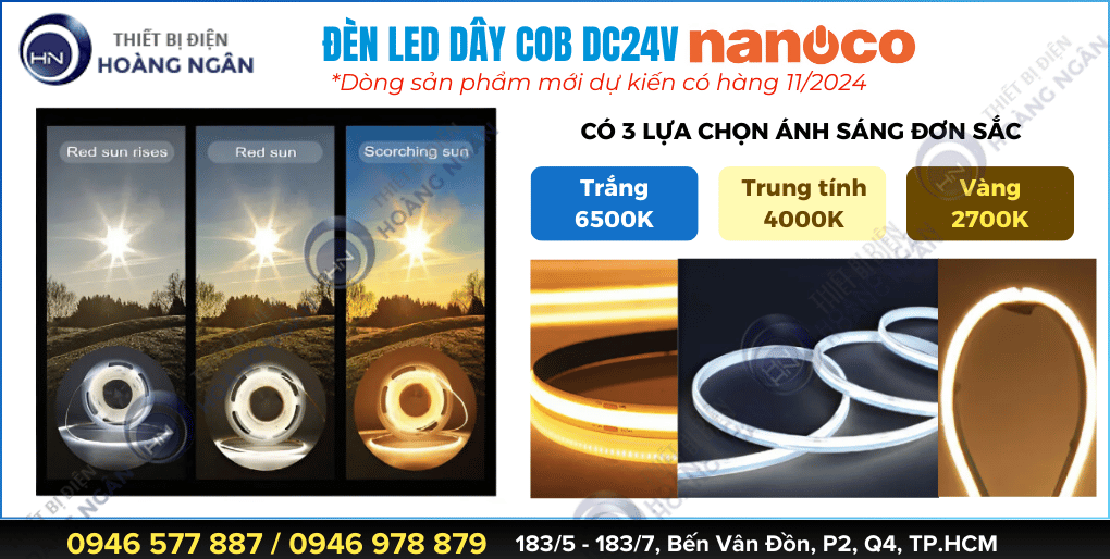 Đèn LED Dây Trang Trí COB Nanoco DC24V