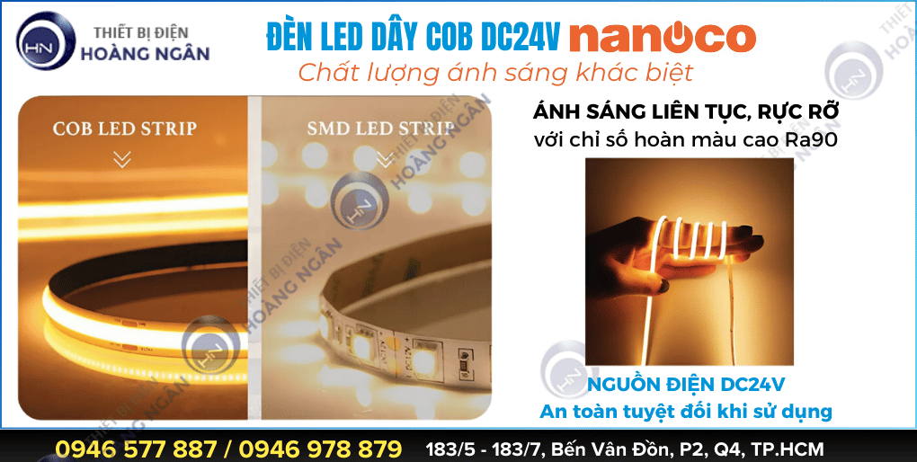 Đèn LED Dây Trang Trí COB Nanoco DC24V