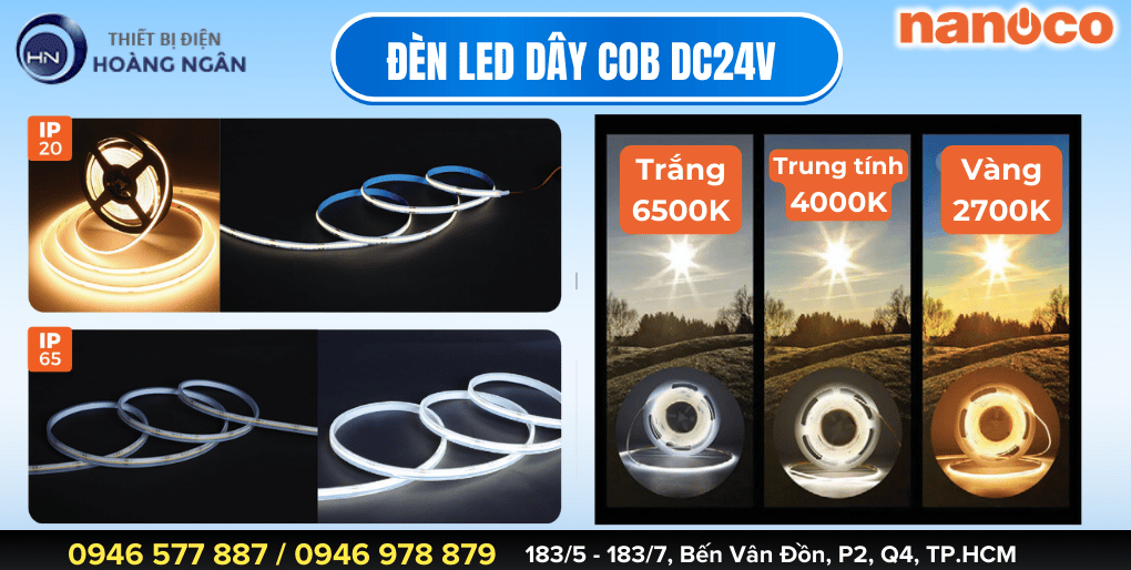 ĐÈN LED DÂY TRANG TRÍ COB NANOCO DC24V 