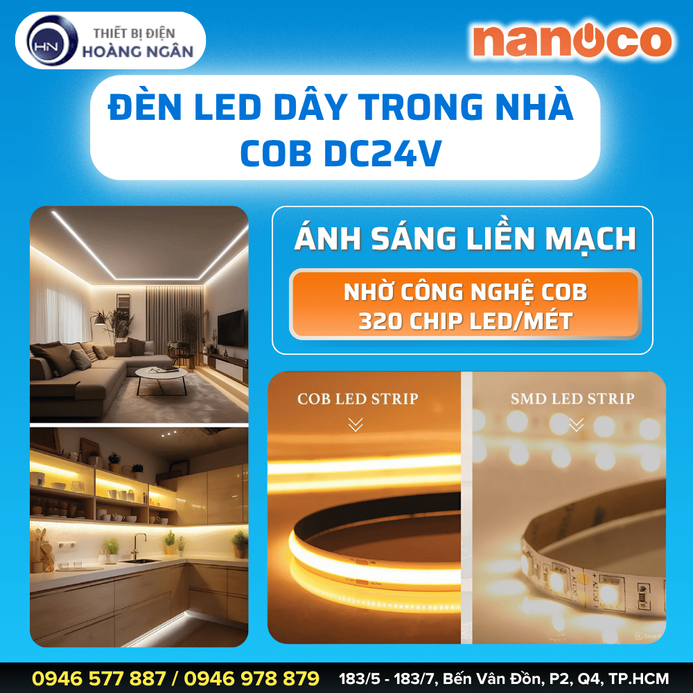 Đèn LED Dây Trang Trí Trong Nhà COB Nanoco