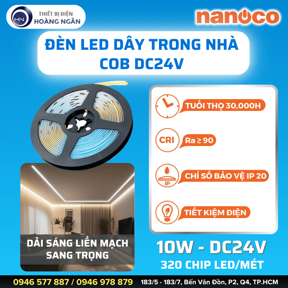Đèn LED Dây Trang Trí Trong Nhà COB Nanoco