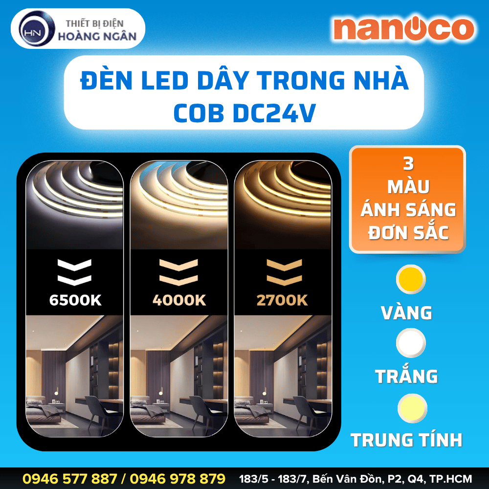 Đèn LED Dây Trang Trí Trong Nhà COB Nanoco