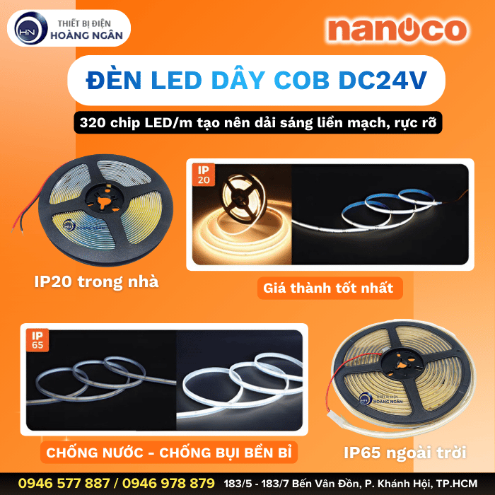 Đèn LED Dây Trang Trí COB Nanoco DC24V