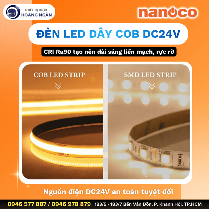 Đèn LED Dây Trang Trí COB Nanoco DC24V