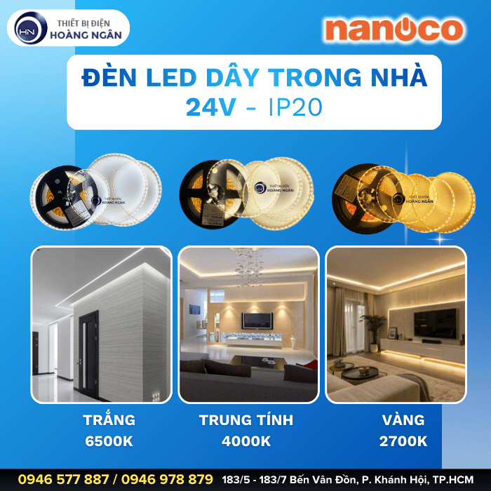 Đèn LED Dây Trong Nhà 24V NANOCO