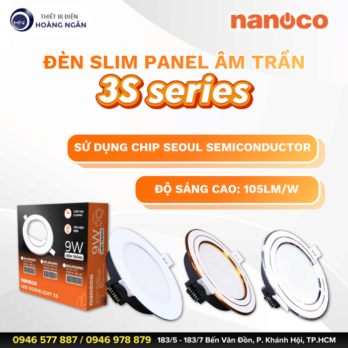 Đèn LED Downlight 3S Series Nanoco