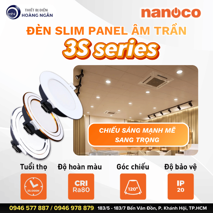 Đèn LED Downlight 3S Series Nanoco