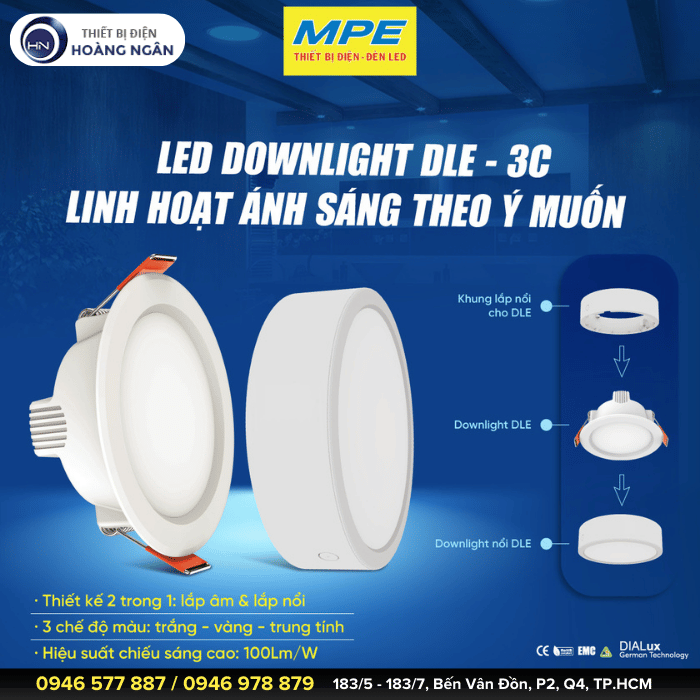 Đèn LED Downlight Âm Trần Seri DLE&nbsp;MPE