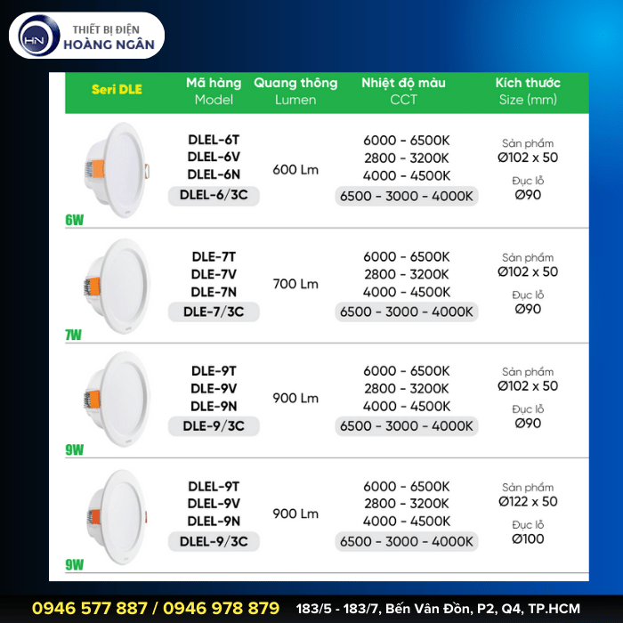 Đèn LED Downlight Âm Trần Seri DLE&nbsp;MPE