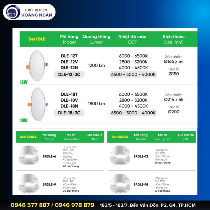 Đèn LED Downlight Âm Trần Seri DLE&nbsp;MPE