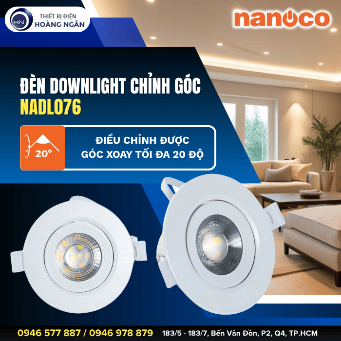 Đèn LED Downlight chỉnh góc NADL074 Nanoco