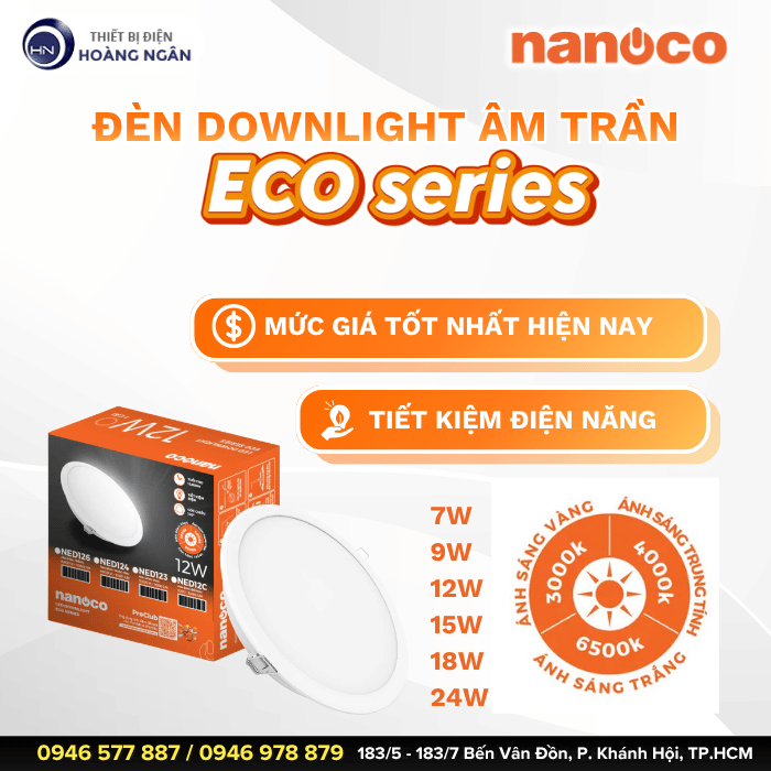 Đèn LED Downlight ECO Series NED096 Nanoco