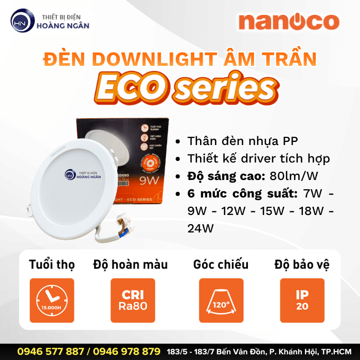 Đèn LED Downlight ECO Series NED096 Nanoco