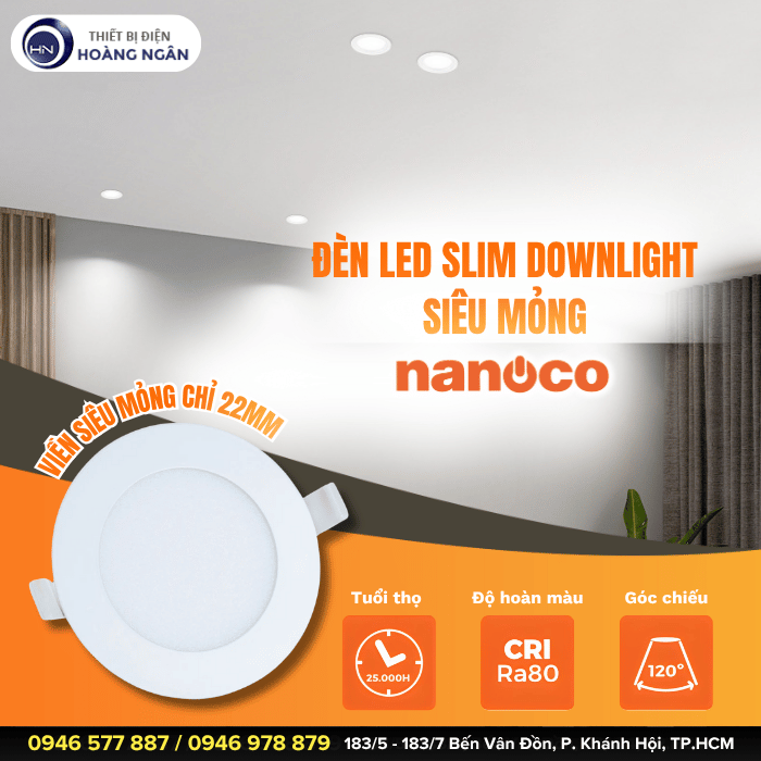 Đèn LED Downlight Siêu Mỏng SLIM Nanoco