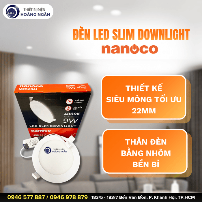 Đèn LED Downlight Siêu Mỏng SLIM Nanoco