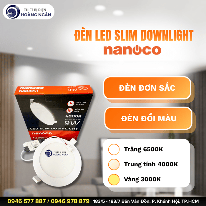 Đèn LED Downlight Siêu Mỏng SLIM Nanoco