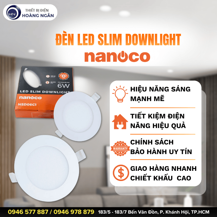 Đèn LED Downlight Siêu Mỏng SLIM Nanoco