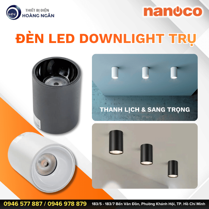 Đèn LED Downlight Trụ Nanoco