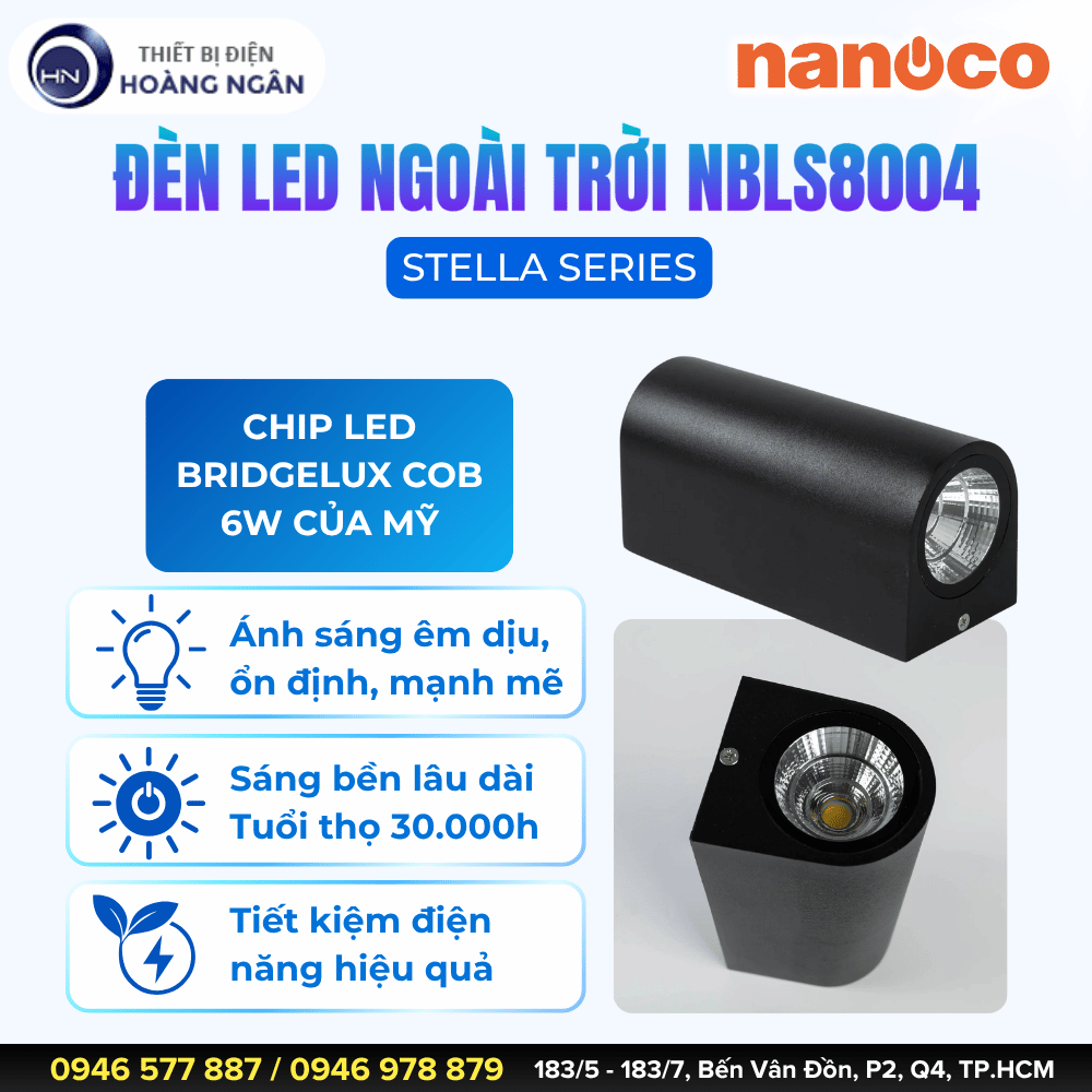 Đèn LED Gắn Tường Ngoài Trời Nanoco NBLS8004