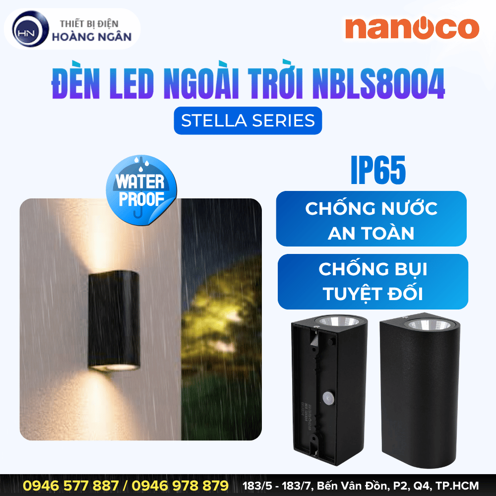 Đèn LED Gắn Tường Ngoài Trời Nanoco NBLS8004