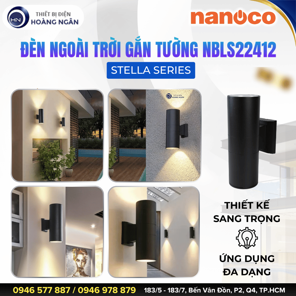 Đèn LED Gắn Tường Ngoài Trời NBLS22412 Nanoco