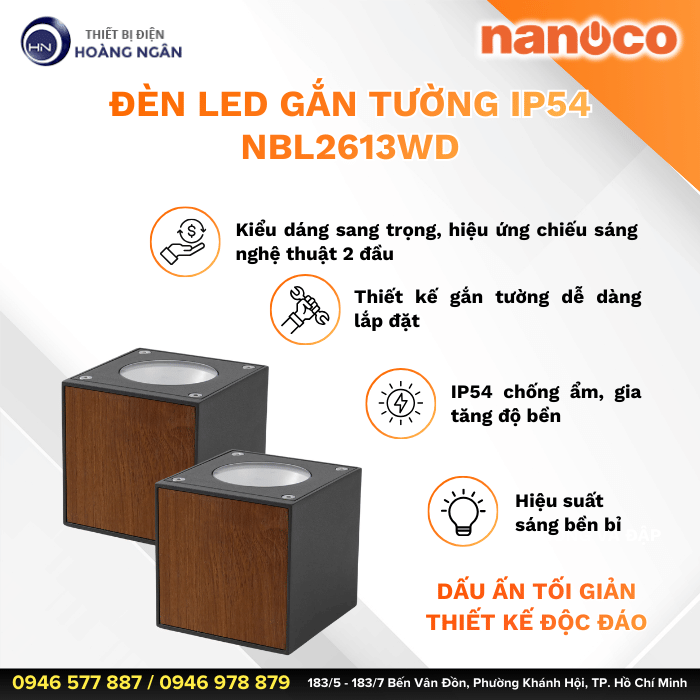 Đèn LED Gắn Tường Ngoài Trời NBL2613WD Nanoco
