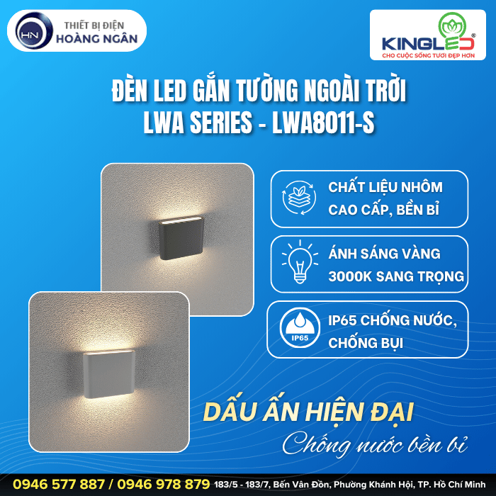 Đèn LED Gắn Tường Ngoài Trời LWA8011 KingLED