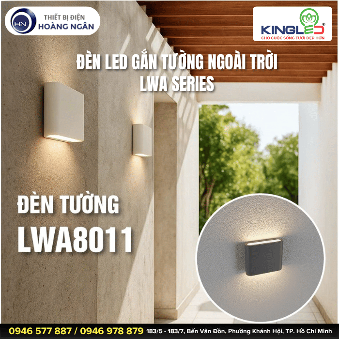 Đèn LED Gắn Tường Ngoài Trời LWA8011 KingLED