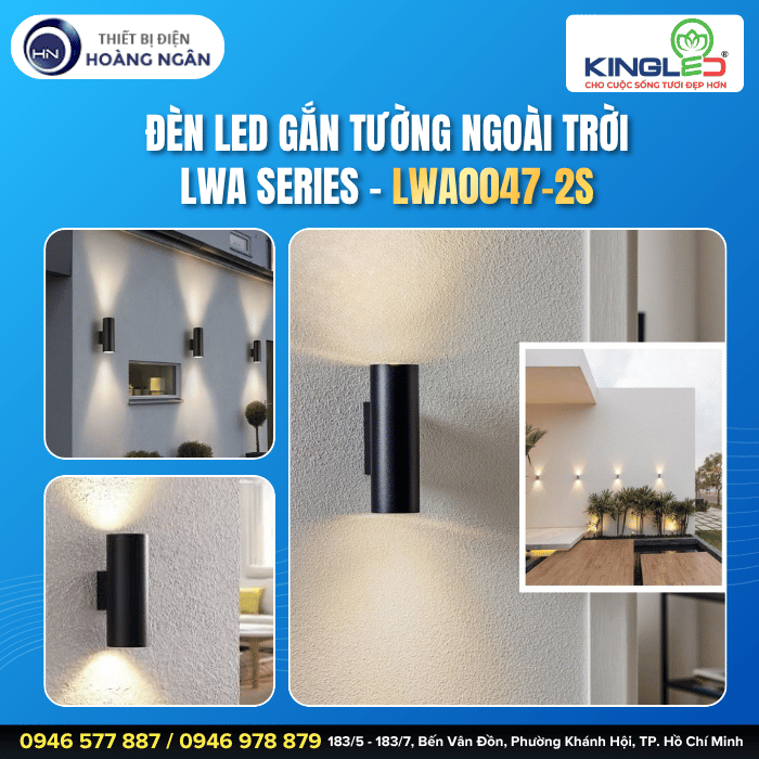 Đèn LED Gắn Tường Ngoài Trời LWA0047-2S KingLED