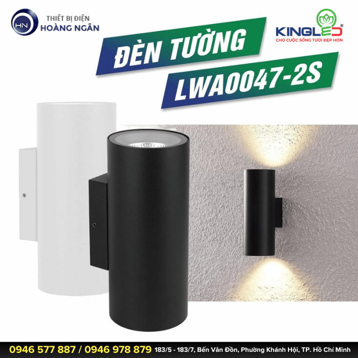 Đèn LED Gắn Tường Ngoài Trời LWA0047-2S KingLED