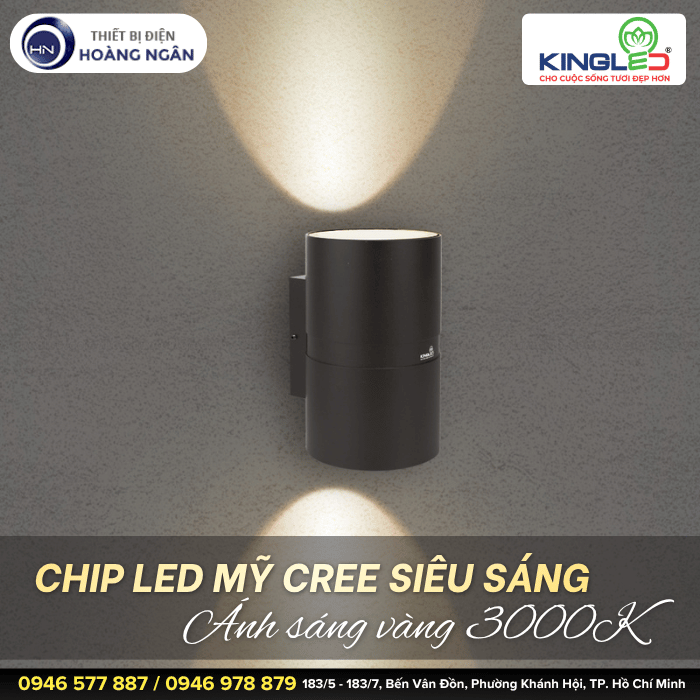 Đèn LED Gắn Tường Ngoài Trời LWA0047-2S KingLED