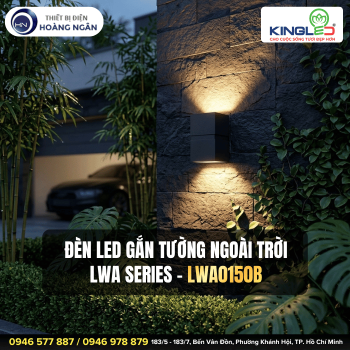 Đèn LED Gắn Tường Ngoài Trời LWA0150B KingLED