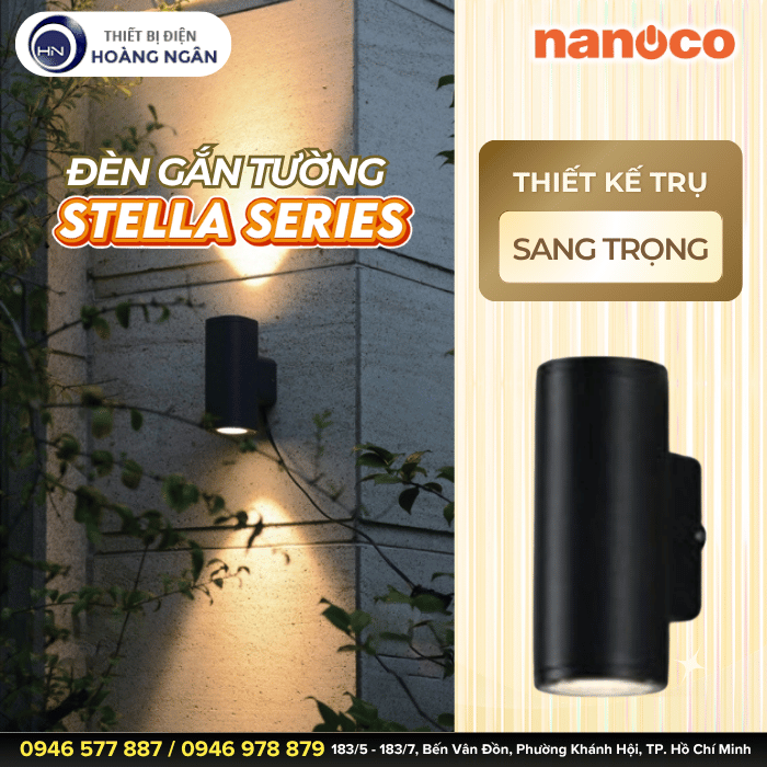 Đèn LED Ngoài Trời Gắn Tường NBLS22512 Nanoco - Stella Series
