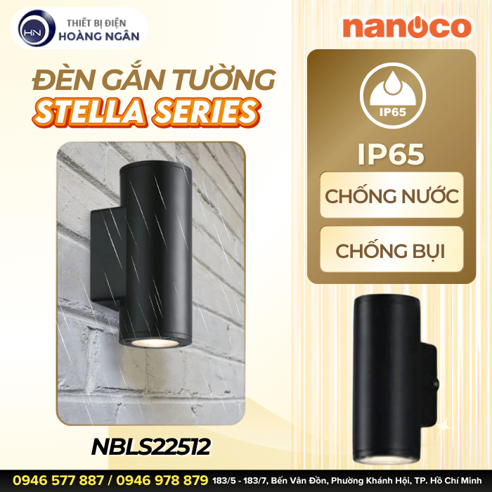 Đèn LED Ngoài Trời Gắn Tường NBLS22512 Nanoco - Stella Series