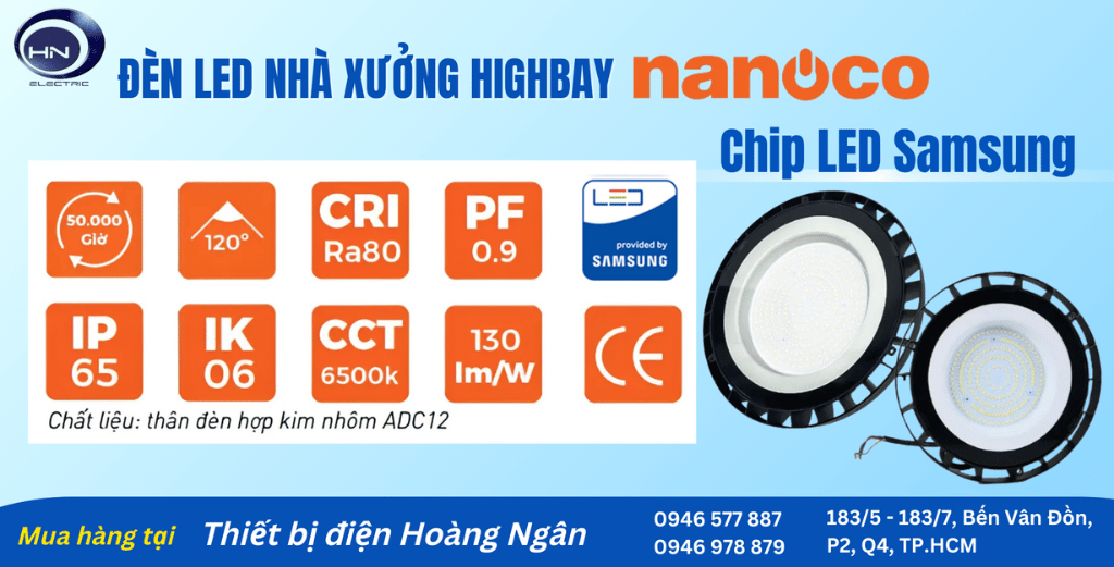 Đèn LED Nhà Xưởng HIGHBAY 100W NHB10061 Nanoco