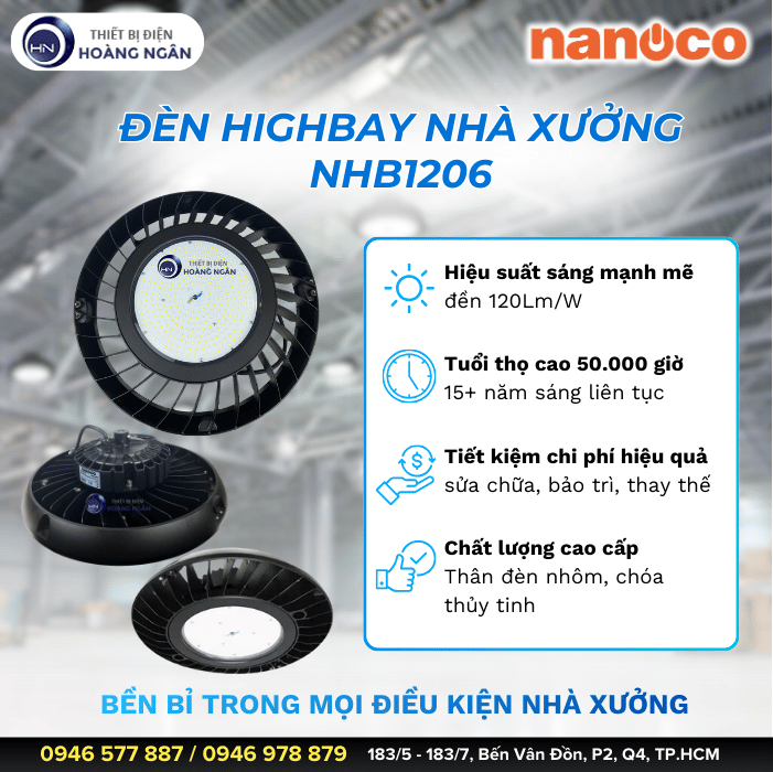 Đèn LED Nhà Xưởng HIGHBAY 120W NHB1206 Nanoco