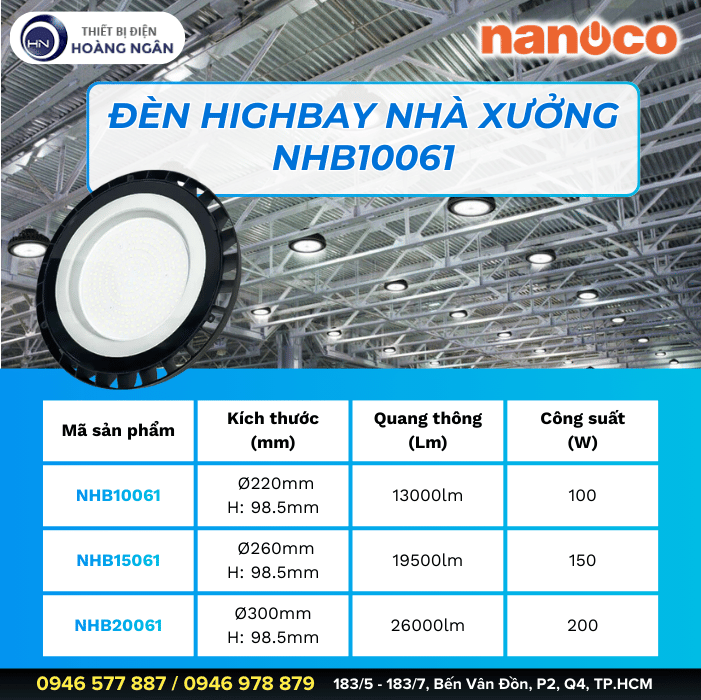 Đèn LED Nhà Xưởng Highbay Nanoco