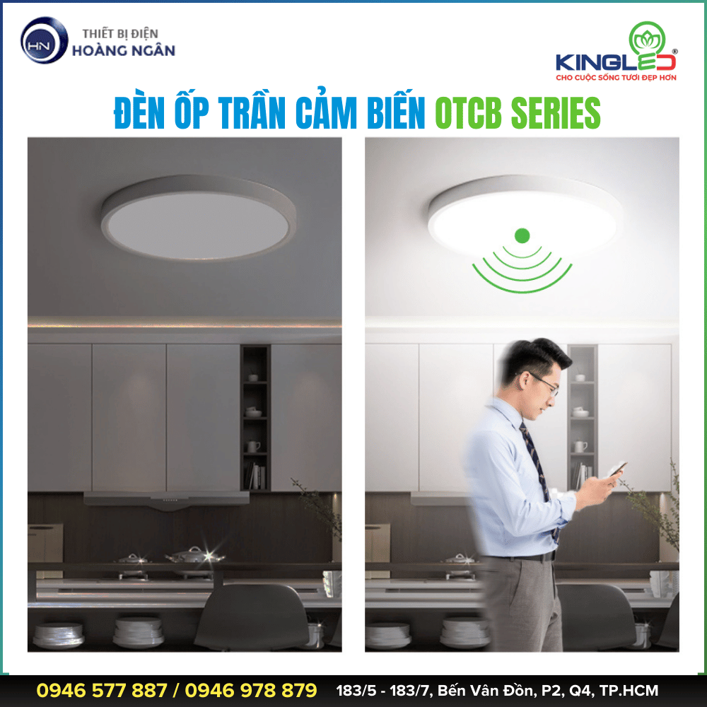 Đèn LED Ốp Trần Cảm Biến KingLED OTCB Series