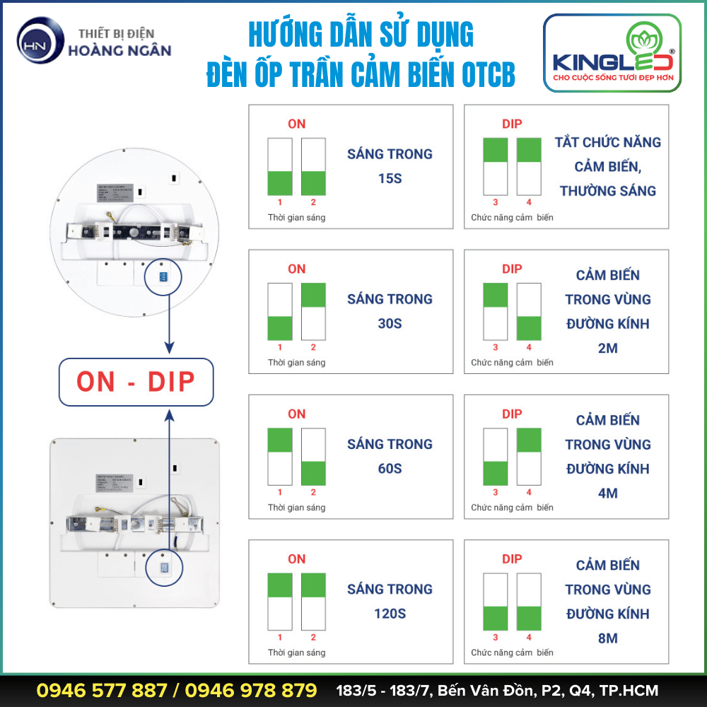 Đèn LED Ốp Trần Cảm Biến KingLED OTCB Series