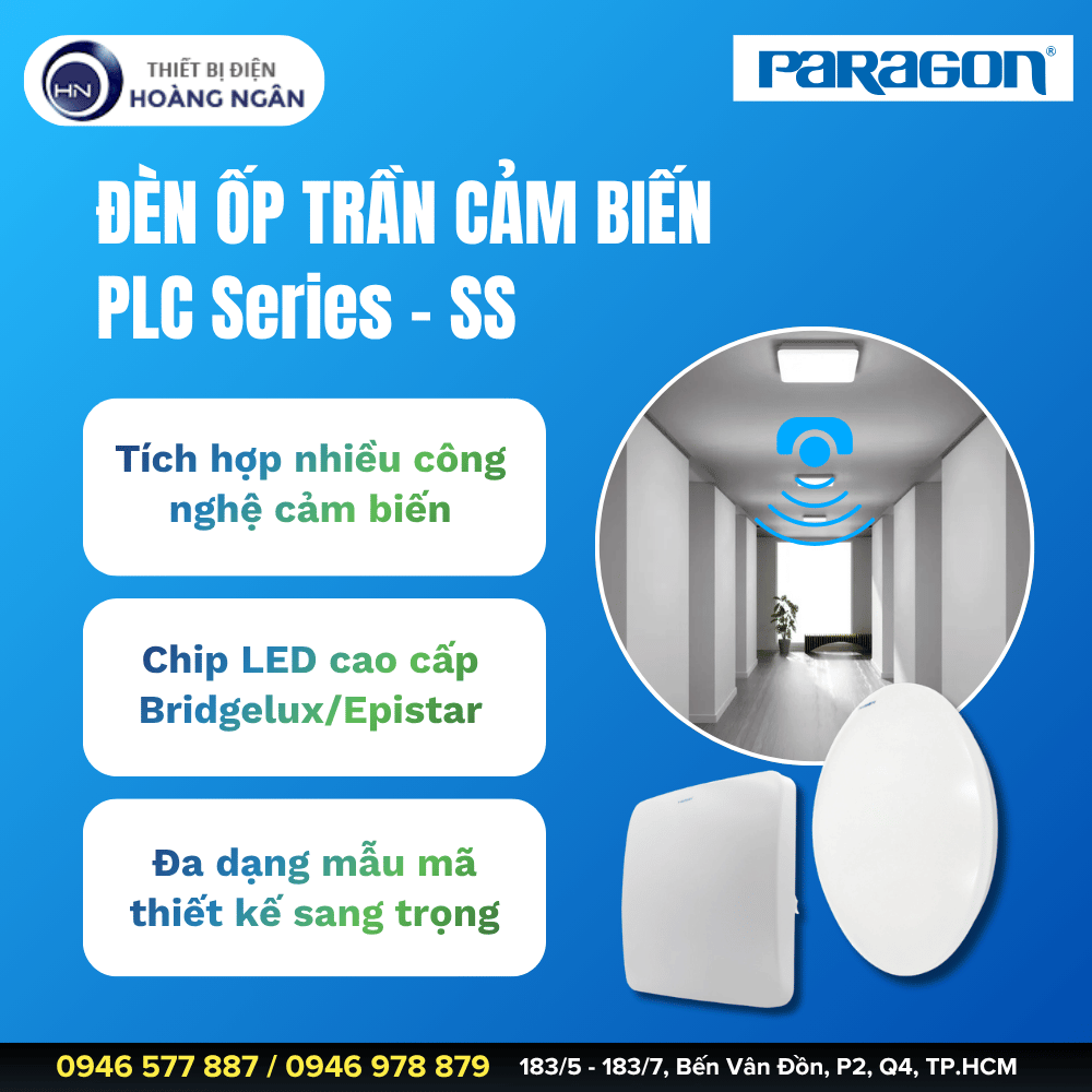 Đèn LED Ốp Trần Cảm Biến Paragon PLC Series - SS
