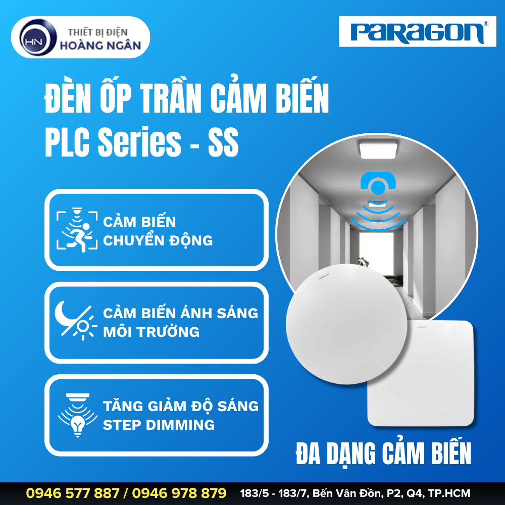 Đèn LED Ốp Trần Cảm Biến Paragon PLC Series - SS