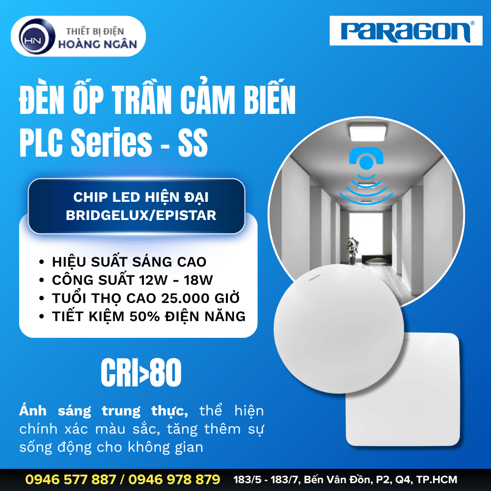 Đèn LED Ốp Trần Cảm Biến Paragon PLC Series - SS