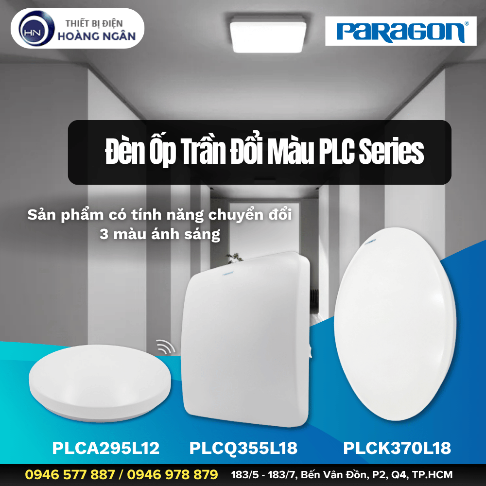 Đèn LED Ốp Trần Đổi Màu Paragon PLC Series - CCT