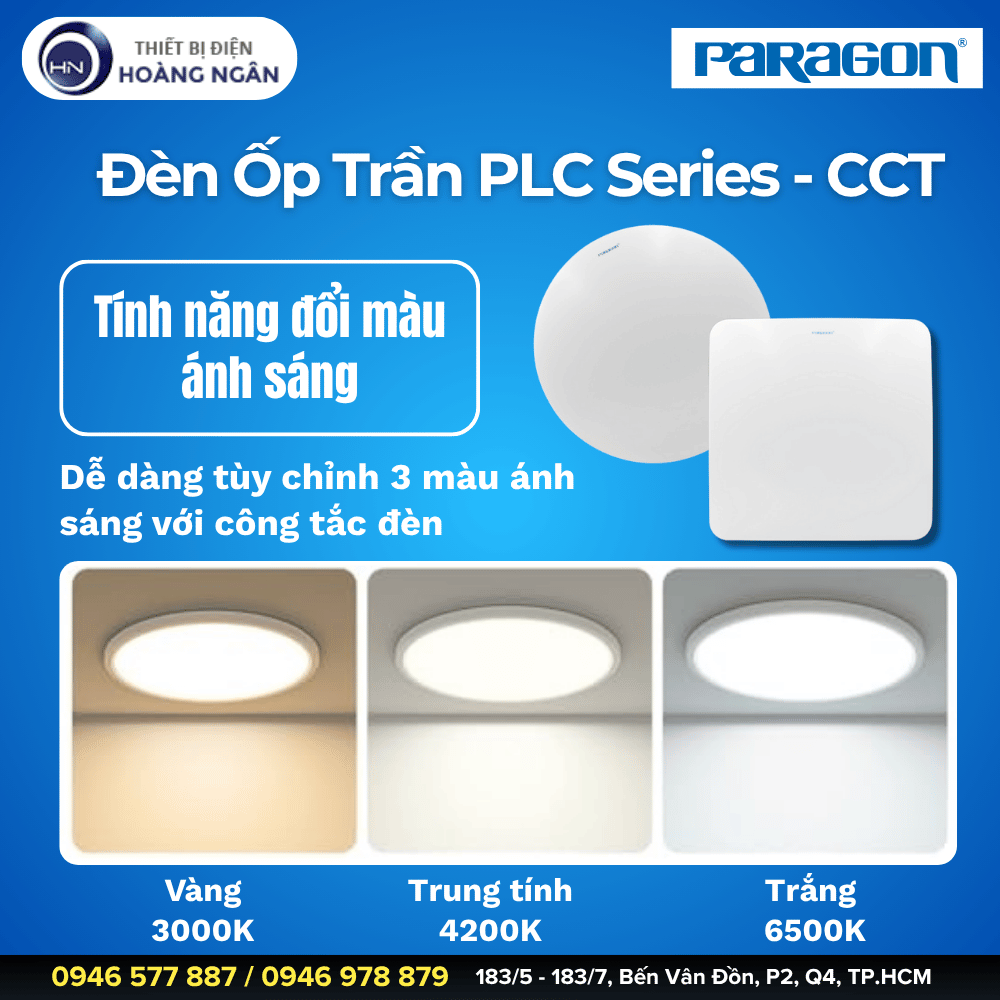 Đèn LED Ốp Trần Đổi Màu Paragon PLC Series - CCT