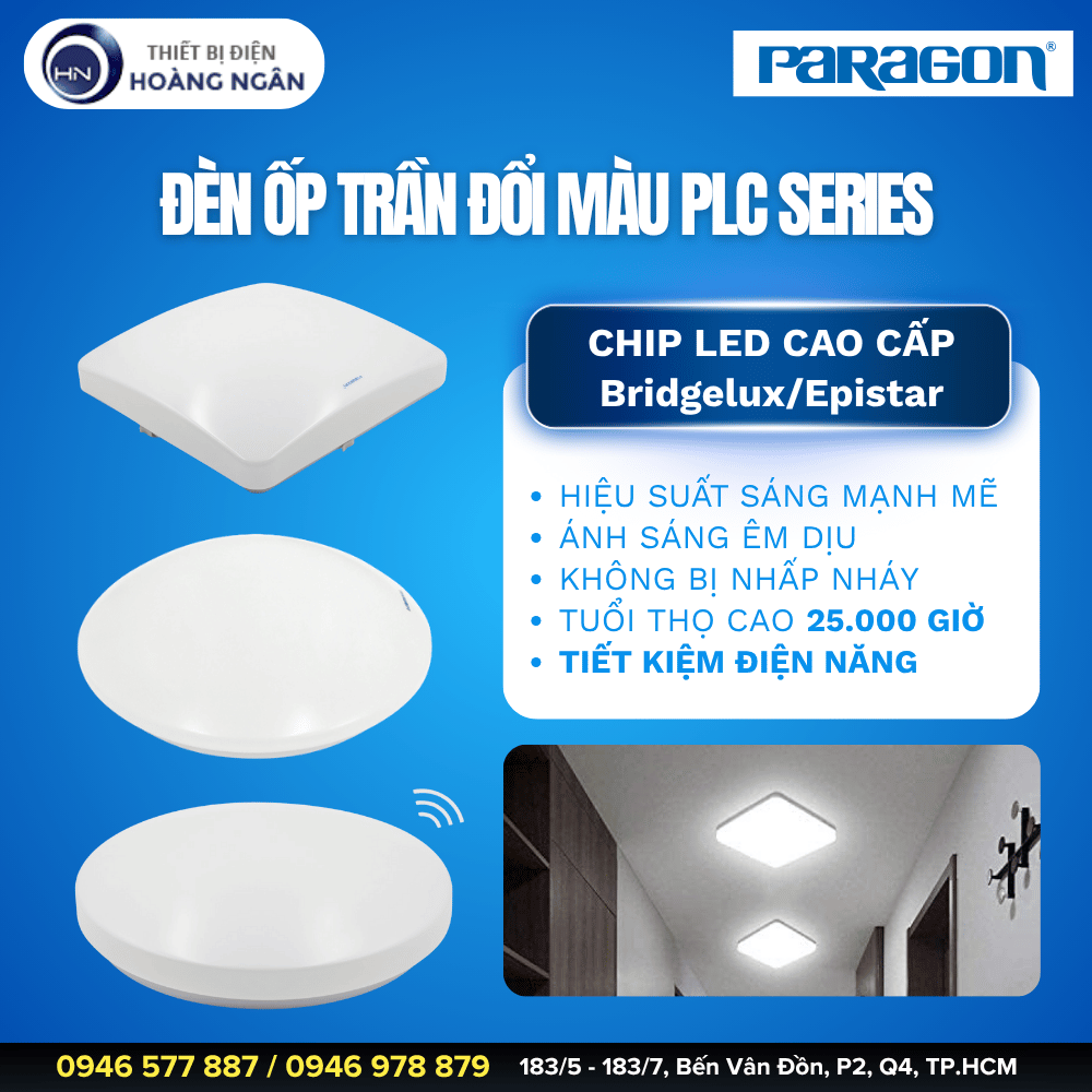 Đèn LED Ốp Trần Đổi Màu Paragon PLC Series - CCT