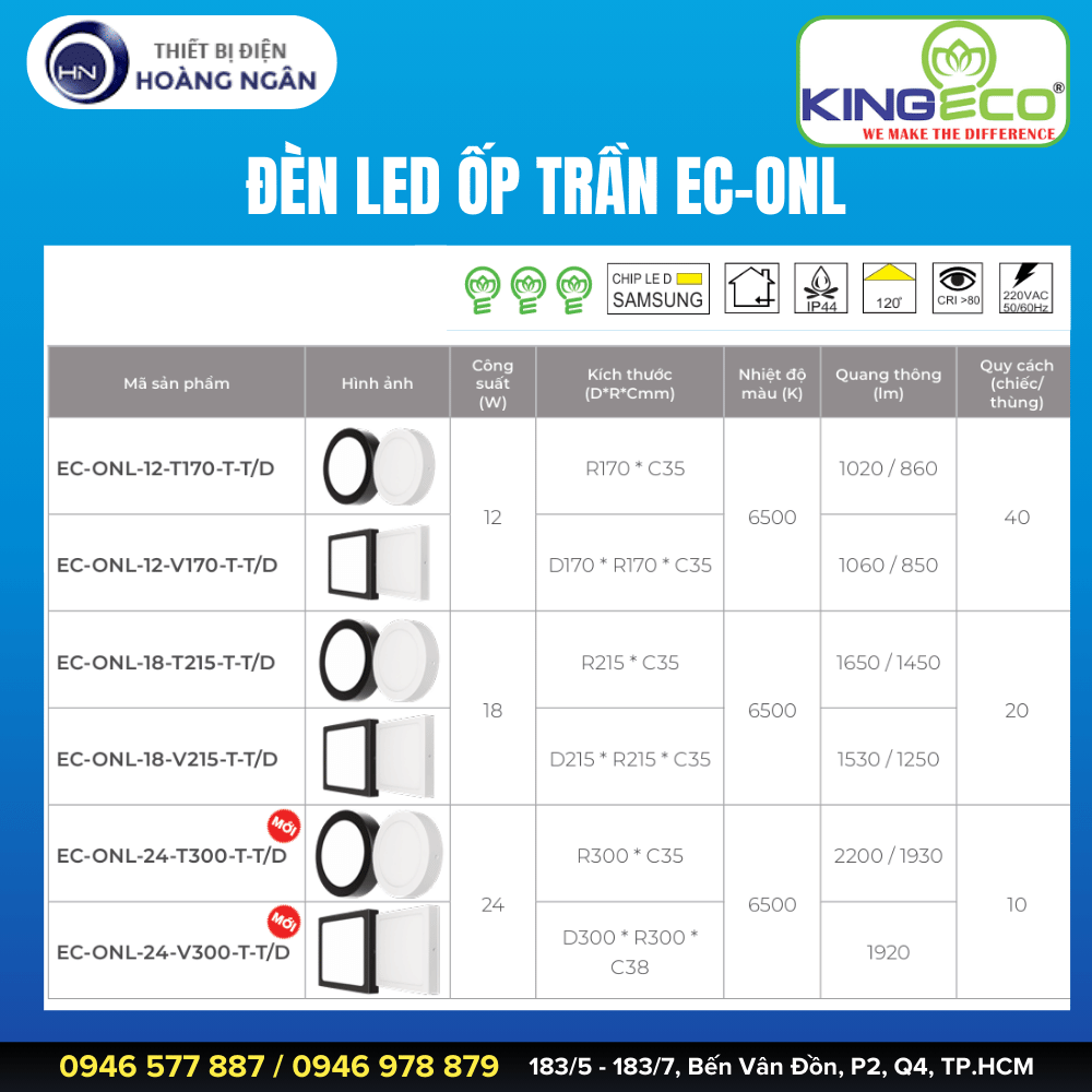 Đèn LED Ốp Trần EC-ONL Series