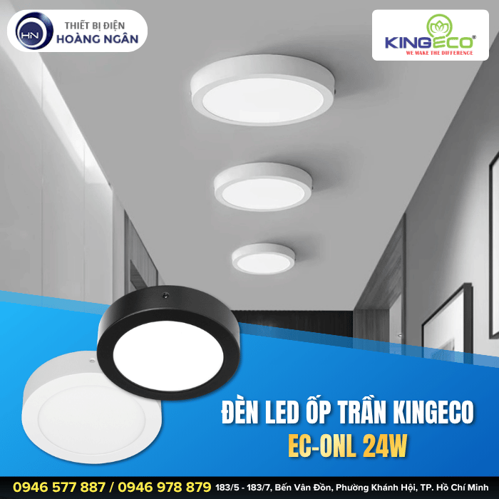 Đèn LED Ốp Trần KingEco EC-ONL Series 24W